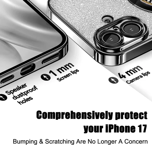 Miniatura 417 de Misscase Funda magnética con purpurina para iPhone 11 compatible con MagSafe, protección completa, delgada, a prueba de golpes, antiarañazos