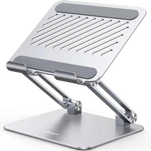 UGREEN - Soporte para tableta para escritorio con doble varilla de aluminio, soporte ajustable de múltiples ángulos, accesorios para el hogar y la