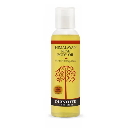 Plantlife Aceite corporal de rosa del Himalaya, aceite corporal natural hidratante para todo tipo de piel, nutre la piel seca y hace que se sienta