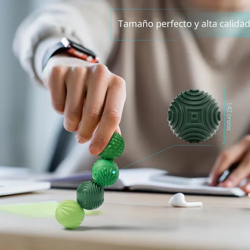 Miniatura 5 de luckdoor Bolas Magnéticas de Silicona Fidget para Adultos y Adolescentes, 4PCS Juguetes Sensoriales para Aliviar el Estrés para Autismo TDAH Verde