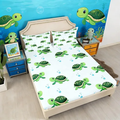 Miniatura 11 de Juego de sábanas bajeras de selva tamaño individual, diseño de mariposas de ensueño, para niños, niños, ramas de árbol, juego de decoración de cama