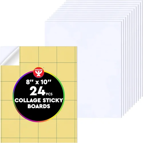 Miniatura 10 de Hygloss Pizarras adhesivas para collage – Paquete de 24 tableros de collage autoadhesivos de 4 x 6 pulgadas para niños, tableros de montaje