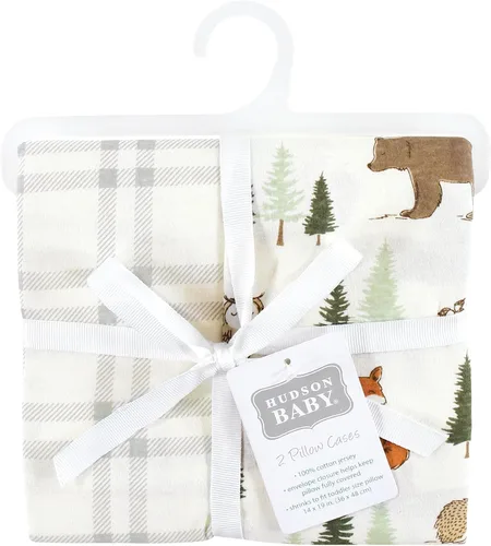 Miniatura 2 de Hudson Baby Funda de almohada unisex de algodón para bebés y niños pequeños, animales del bosque, talla única Forest Animals