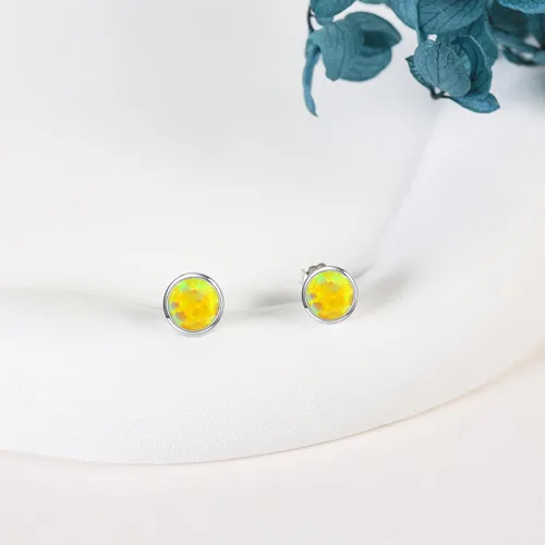 Miniatura 3 de LarimarAquamarineLapis LazuliMoss AgateAmethystTurquoiseOnyxTiger EyeMoonstoneLabradoriteRose Quartz Earrings Stud Sterling Silver Natural