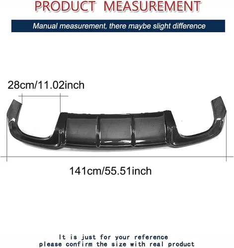 Miniatura 5 de Difusor trasero de fibra de carbono para Audi A3 Sline S3 Sedan 2017-2019 difusor trasero parachoques cubierta alerón