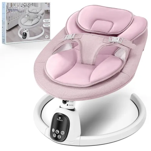 Miniatura 8 de T TICCI Columpios de bebé para bebés, gorila Bluetooth de 5 velocidades, altavoz de música, control remoto, uso en interiores y exteriores, gris