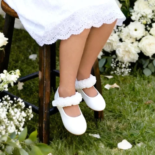 Miniatura 3 de Felix & Flora Zapatos de vestir para niñas pequeñas - Zapatos planos Mary Jane para niñas de flores, zapatos de ballet para fiestas y bodas