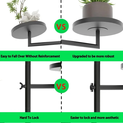 Miniatura 6 de Estantes giratorios de pared para plantas, estante de plantas para ventana, soporte de pared de metal de 3 niveles para múltiples plantas