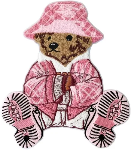 Miniatura 7 de Parche de oso de peluche de 10.6 in* 5.9 in, apliques de dibujos animados, parche de felpilla de oso, adecuado para ropa decorativa, suéter, textil
