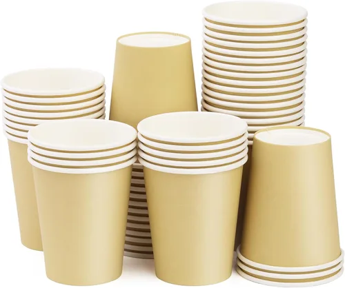 Miniatura 20 de Vasos de papel de 8 onzas, paquete de 25 unidades, vasos de café de papel desechables, para bebidas calientes o frías, para Halloween, fiestas, Negro