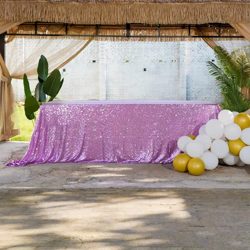 Miniatura 92 de Mantel de lentejuelas de 60 x 102 pulgadas, azul bebé, para boda, fiesta, despedida de soltera, rectangular