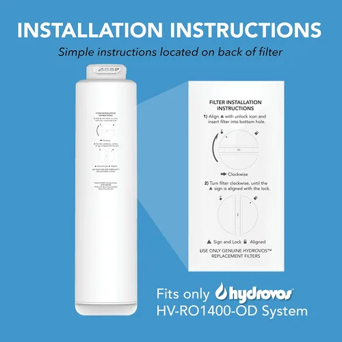 Miniatura 5 de Filtro HV-RO1400-ROM, cartucho de repuesto #2 Se adapta solo al sistema de ósmosis inversa sin tanque HV-RO1400-OD, 2 años de vida útil del filtro