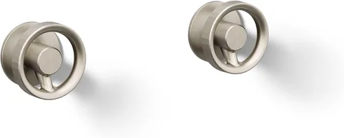 Miniatura 14 de KOHLER Componentes montaje en pared grifo de lavabo de baño con manijas industriales Mate negro