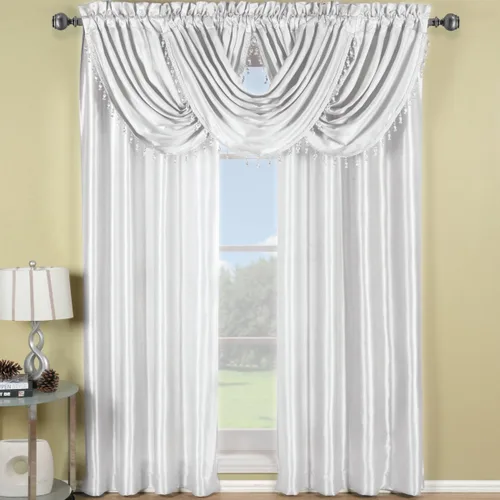 Miniatura 15 de Royal Hotel Bedding Soho cenefa recta blanca, patrón sólido, 70 x 17 pulgadas Blanco