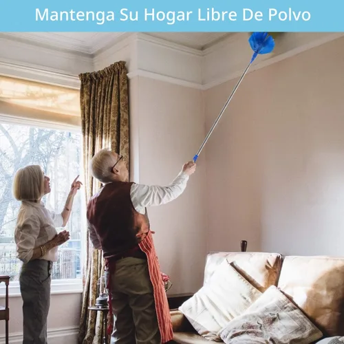 Miniatura 6 de Plumero de telaraña con poste de extensión, kit de plumero de limpieza lavable con 3 cabezales de plumero, plumero de telaraña, cepillo de esquina