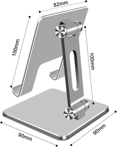 Miniatura 2 de Tissting Soporte ajustable para tableta, soporte para tableta de aleación de aluminio, plegable, antideslizante, soporte de escritorio, portátil