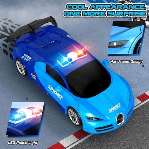 Miniatura 7 de Carro de control remoto, transformación con un clic en robot, carro de juguetes transformable para niños, deformación suave, modo demostración, Azul