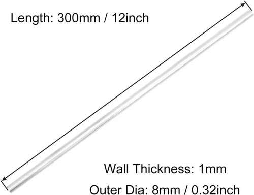 Miniatura 2 de Tubo redondo de aluminio 6063, 0.315 in de diámetro exterior de 0.039 in de grosor de pared de 11.811 in de longitud, tubo recto de metal sin