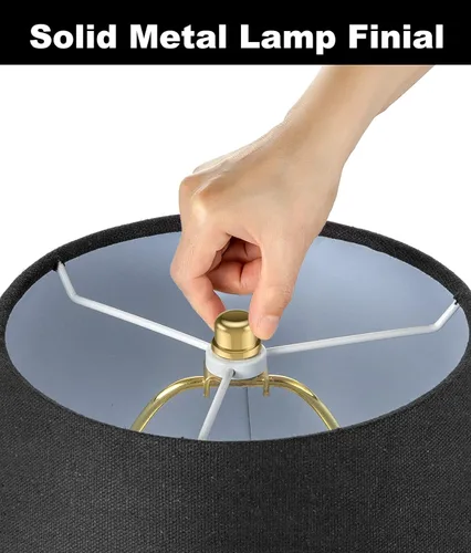 Miniatura 5 de Juego de 2 soportes desmontables para arpa de lámpara de 7 pulgadas para lámparas de mesa y de pie, soporte resistente para pantalla de lámpara