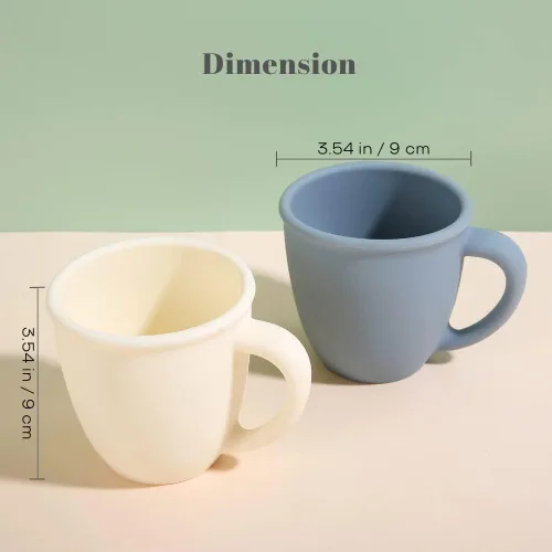 Miniatura 2 de Paquete de 2 Tazas de Entrenamiento de Silicona para Bebés y Niños, Tazas de Aprendizaje para Niños Pequeños con Asas, Sin BPA, Apto para Microondas