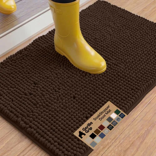 Miniatura 81 de GORILLA GRIP SOAKSTOPPER - Tapete para puerta de perro, 30 x 20 pulgadas, lavable a máquina, absorbente, captura la humedad, barro, suciedad, Negro