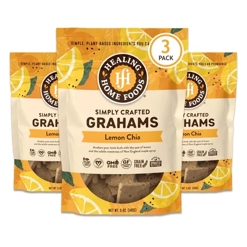 Miniatura 17 de Healing Home Foods Galletas Graham clásicas horneadas, sin gluten, hechas con harina de almendras, jarabe de arce orgánico y canela orgánica