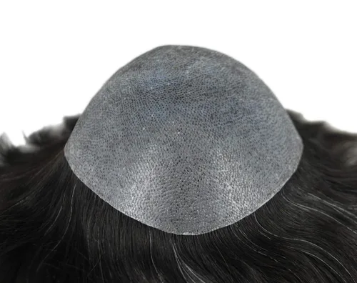 Miniatura 3 de Peluca de cabello humano natural para hombre, color negro, mezcla de gris, 1B10