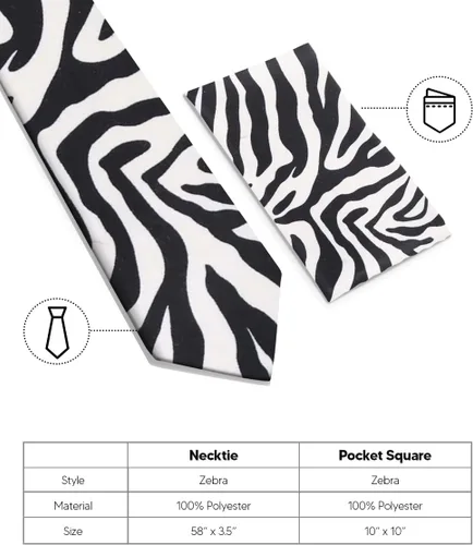 Miniatura 20 de Juego de corbata Kente con estampado africano y animal y pañuelo de bolsillo a juego