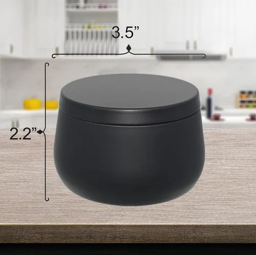 Miniatura 4 de Latas de velas de 8 onzas con tapas, tarros de velas negras, latas de velas a granel para hacer velas, tarros de fabricación de velas
