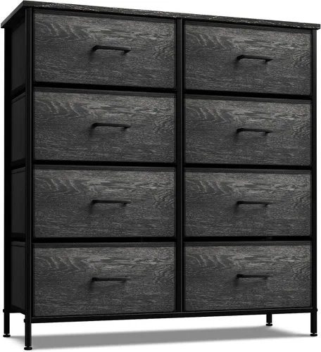 Miniatura 15 de Sorbus Cómoda con 6 cajones de tela, mueble de dormitorio, mueble de almacenamiento, torre para dormitorio, pasillo, armario, organización de Negro