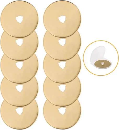 Miniatura 8 de AUTOTOOLHOME Cuchillas de corte rotativas de titanio de 1.102 in, paquete de 10 cuchillas de repuesto para acolchado, costura, álbumes de recortes