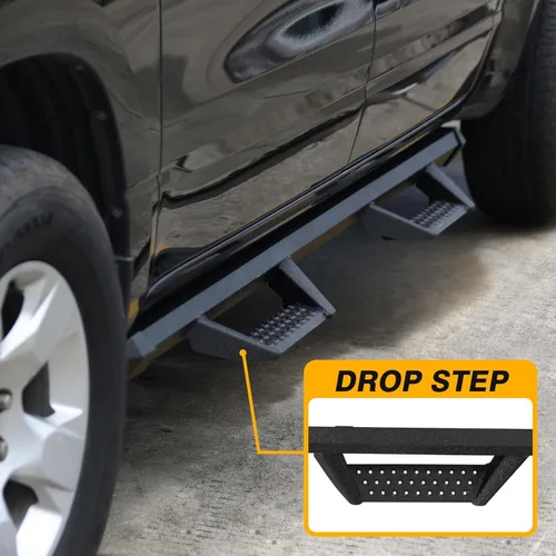 Miniatura 3 de SMANOW Estribos laterales compatibles con Ford F150 SuperCrew Cab 2009-2014 con 4 puertas de tamaño completo. Revestimiento de polvo negro