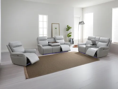 Miniatura 39 de Juego de sofá reclinable eléctrico, seccional de cuero transpirable beige, juego de muebles de sala de estar, 2 piezas, sofá reclinable eléctrico