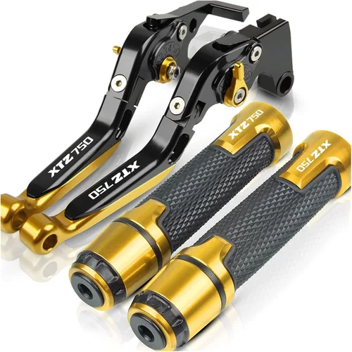 Miniatura 23 de Accesorios CNC para motocicleta, ajustable, plegable, extensible, con logotipo, palancas de embrague de freno, manillar, extremos para Yamaha XTZ750