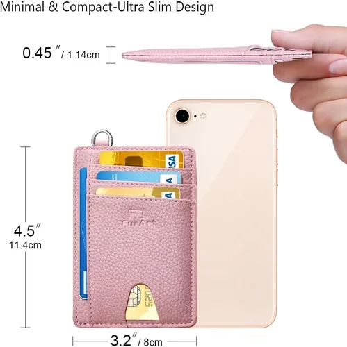 Miniatura 7 de FurArt - Cartera minimalista delgada con bolsillo frontal, bloqueo de identificación de radiofrecuencia (RFID), tarjetero, para hombres y mujeres