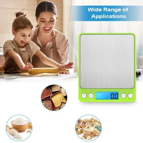 Miniatura 6 de Báscula digital, 105.82 oz, 0.01 onzas, precisión de 0.00 oz, mini báscula de alimentos de cocina con 2 bandejas, báscula de bolsillo para joyas