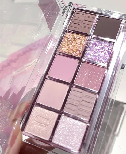 Miniatura 9 de Go Ho Paleta de sombra de ojos de maquillaje en polvo azul, gris y blanco, 9 estilos, diseño mate y perla brillante, impermeable, paleta de sombra