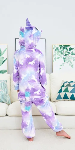 Miniatura 69 de Pijama de unicornio unisex para niños, enteritos para disfraz, Halloween