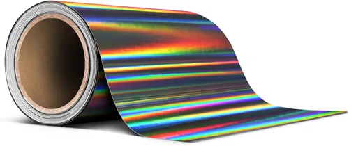 Miniatura 5 de VViViD Rollo de cinta adhesiva de vinilo holográfico negro Lazer cromado (1 pulgada x 20 pies)