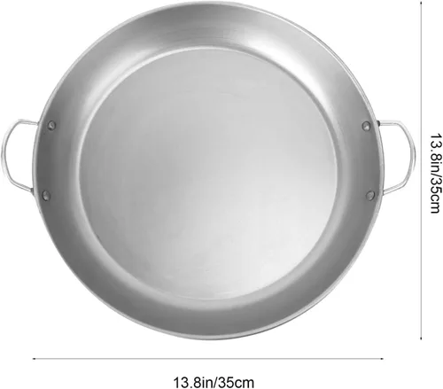 Miniatura 8 de Cabilock Plato de hierro forjado de alta temperatura redondo barbacoa bistec olla compacta y fácil de limpiar