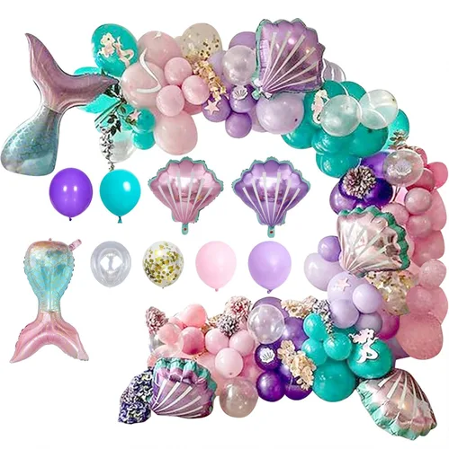 Miniatura 10 de Kit de guirnalda de globos de 125 piezas azul verde macarrón y globos azul metálico plateado para decoración de fiestas de cumpleaños, jubilación