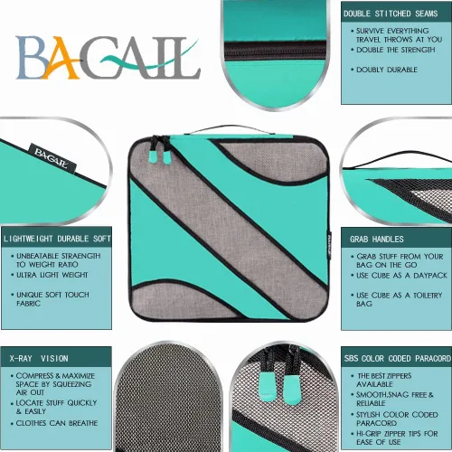 Miniatura 3 de BAGAIL - Juego de 6 cubos organizadores para maletas y equipaje