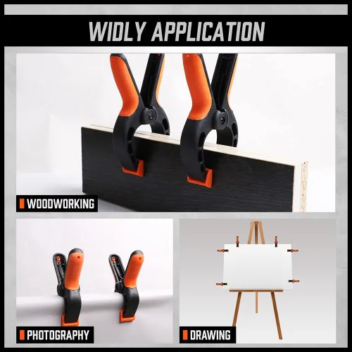 Miniatura 9 de HORUSDY Paquete de 6 abrazaderas de madera para carpintería, abrazaderas de barra de 12 y 6 pulgadas, juegos de abrazaderas de trabajo de madera