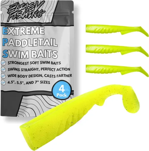 Miniatura 10 de Señuelos de Natación de Cola de Paleta Extremos - Señuelos de Natación de Plástico Suave, Señuelos de Natación de Cola de Paleta Premium para Pesca