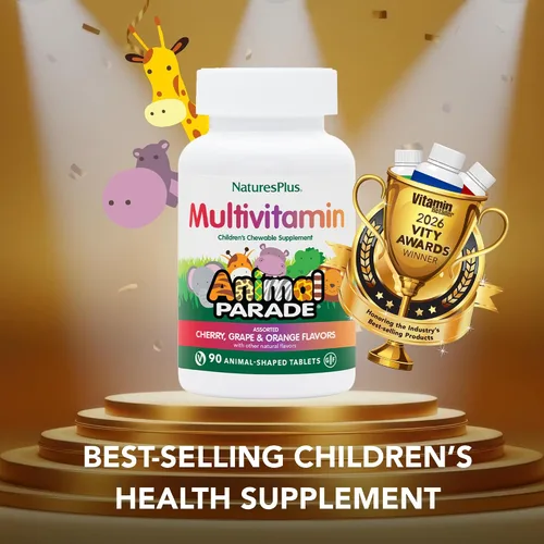 Miniatura 2 de Natures Plus Animal Parade - Multivitamínico masticable para niños, 90 tabletas en forma de animal, sabores surtidos naturales, vegetariano, sin
