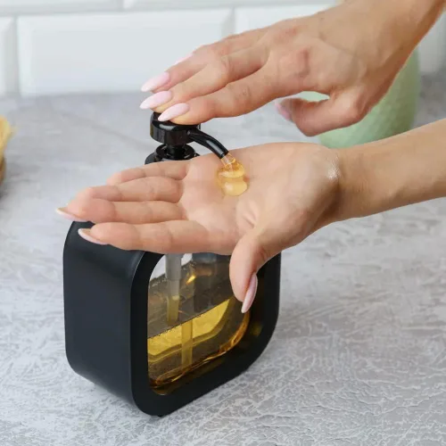 Miniatura 3 de Dispensador de jabón de manos para baño, dispensador moderno de jabón para platos para fregadero de cocina, recipiente de jabón líquido con bomba