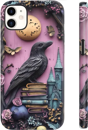 Miniatura 134 de LUHOURI Funda para iPhone 12 Mini, compatible con carga inalámbrica, doble capa, interior de silicona suave + carcasa exterior dura, bonito diseño