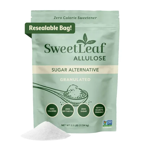 SweetLeaf Edulcorante de alulosa granulado – Sustituto de azúcar cero calorías para hornear y café, alternativa de azúcar apta para ceto, cero