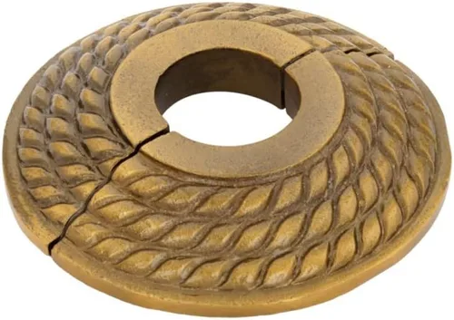 Miniatura 76 de Renovators Supply Manufacturing Placa de escudo de 3,13 pulgadas OD Escutcheon 1/2 en IPS Acabado de cobre antiguo Brida de radiador de aluminio