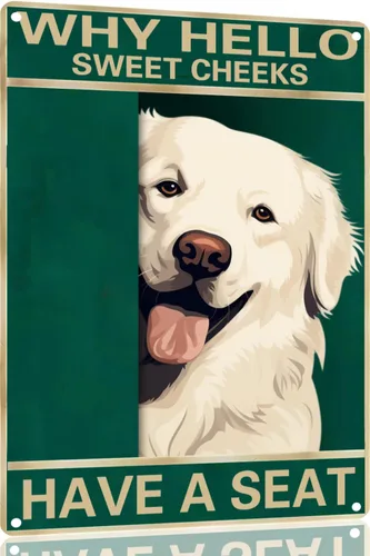 Miniatura 18 de Labrador Retriever - Letrero de metal con texto en inglés "Why Hello Sweet Cheeks Have A Seeks Have A Seeks" (1683)